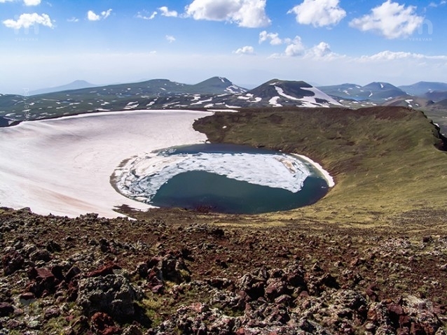 Lake Azhdahak Summit of mountain Azhdahak, altitude of 3515m
