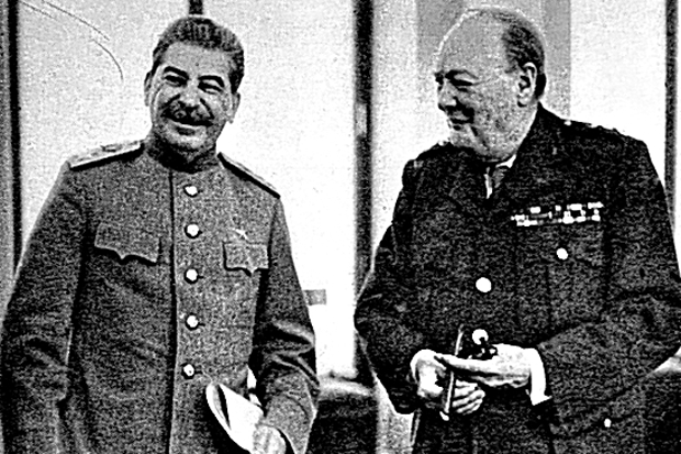Here’s a chummy shot of Josef Stalin (left) and Winston Churchill (right), drinking buddies at the Yalta Conference in 1945. Photo from http://www.standard.co.uk/news/uk/first-chance-to-buy-brandy-that-stalin-served-churchill-7582925.html.