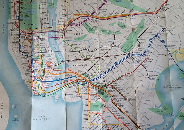 Old map of NYC Subway from the 1970s, an overwhelming sight for young Hayrapetyan, who had little to prepare him for his visit to the Big Apple. Image from http://untappedcities.com